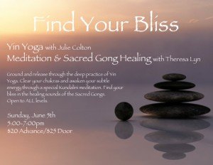 Yin Yoga, Kundalini Yoga, Gong Sound Healing